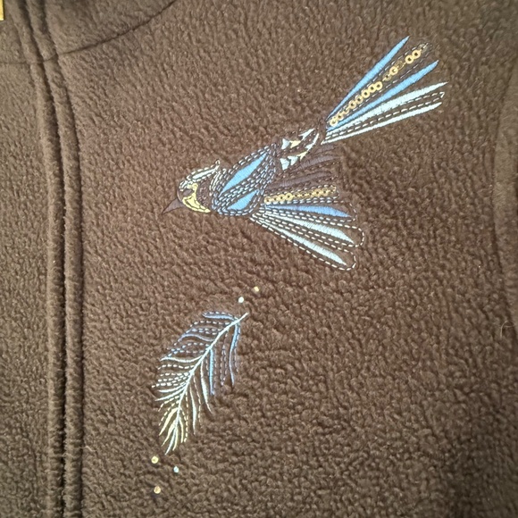 Collectors Northern Reflections Embroidered Fleece Zip Sweater | Small - Picture 5 of 7